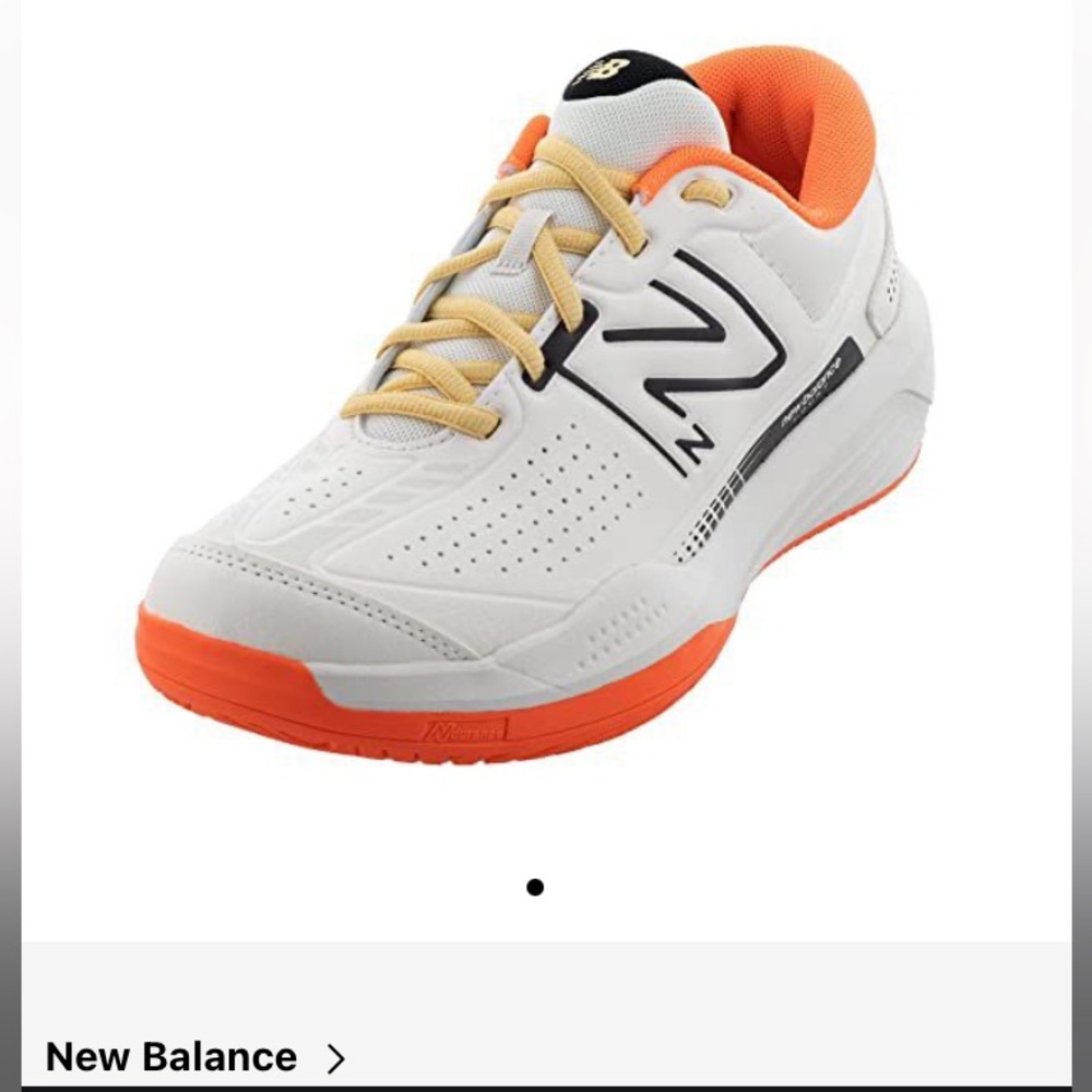 🎁NWT New Balance Women's 696V5/ WCH69605 HardCourt Tennis Shoe Wh/Or- 7D Wide
